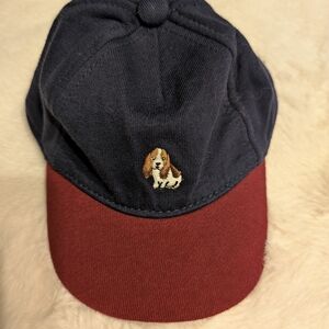 Navy and Red Dog Embroidered Cap